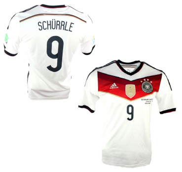 Adidas Alemania camiseta 9 Andre Schürrle 2014 blanco campeones 4 estrallas senor S