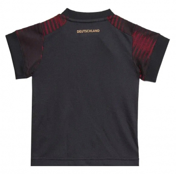 Adidas Deutschland Trikot WM 2022 auswärts schwarz gold DFB 4 Sterne Minikit Baby Kind 68 cm 3-6m