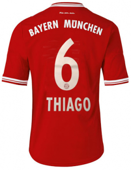 Adidas FC Bayern München Trikot 6 Thiago Alcantara 2013/14 Weltpokalfinale Sieger rot Heim Herren M / L oder 176 cm