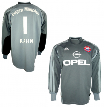Adidas FC Bayern München Torwart Trikot 1 Oliver Kahn Opel Grau 2001/02 NEU Herren XL 2XL XXL
