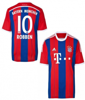 Adidas FC Bayern München Trikot 10 Arjen Robben 2014/15 heim rot blau Kinder 140 cm (9 bis 10 Jahre) (b-ware)
