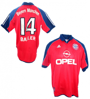Adidas FC Bayern München Trikot 14 Mario Basler 2000/01 Opel handsigniert unterschrieben Herren XL