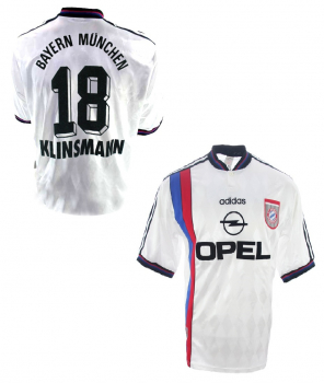 Adidas FC Bayern München Trikot 18 Jürgen Klinsmann 1996 UEFA CUP Sieg Weiß Herren S, M oder 176cm