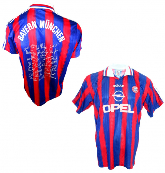 Adidas FC Bayern München Trikot Team Signiert 1995/96 Limited Edition Herren S