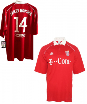 Adidas FC Bayern München Trikot 14 Claudio Pizarro 2005/06 T-Com signiert NEU Heim Herren XL