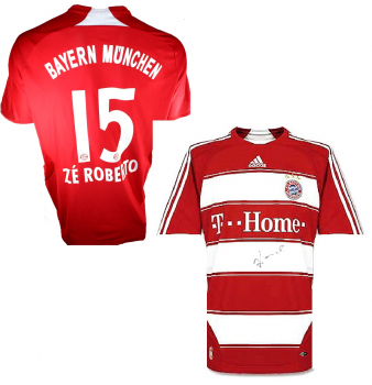 Adidas FC Bayern München Trikot 15 Ze-Roberto 2007/08 heim rot signiert Herren L