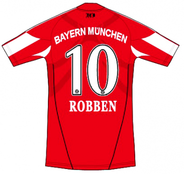 Preview: Adidas FC Bayern München Trikot 10 Arjen Robben 2010/11 T-home heim Herren M oder L