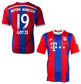 Adidas FC Bayern München Trikot 19 Mario Götze 2014/15 heim neu handsigniert Herren L