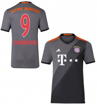 Adidas FC Bayern München Trikot 9 Robert Lewandowski 2016/17 Auswärts 3rd Herren S-M Kinder 176cm