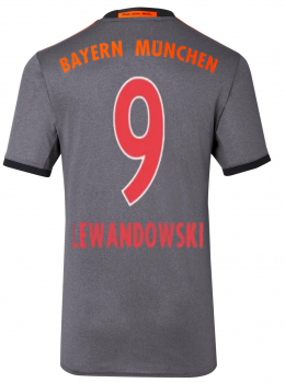 Adidas FC Bayern München Trikot 9 Robert Lewandowski 2016/17 Auswärts 3rd Herren S-M Kinder 176cm