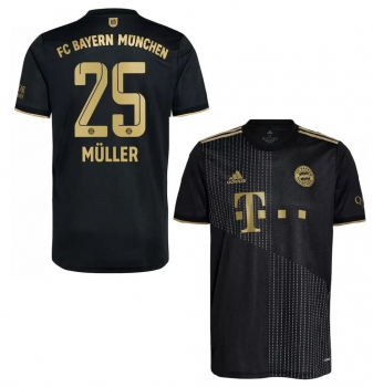 Adidas FC Bayern München Trikot 25 Thomas Müller 2021/22 Wiesen neu schwarz Herren M