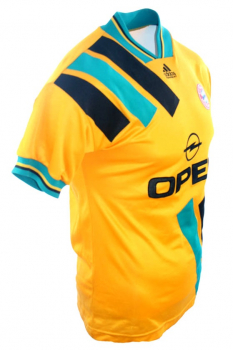 Adidas FC Bayern Munich jersey 1993/94 yellow opel men's M or XL & kids 164 cm