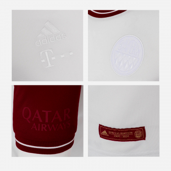 Adidas FC Bayern Munich jersey 120 years anniversary retro shirt 1900 white black home with patch men's M