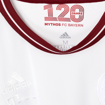 Adidas FC Bayern München Trikot 120 Jahre Jubiläum retro vintage weiß schwarz Herren S oder M