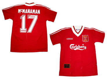 Adidas FC Liverpool Trikot 17 Steve McManaman 1995/96 Carlsberg Heim Rot Herren S