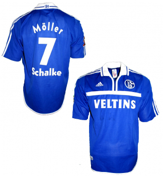 Adidas FC Schalke 04 Trikot 7 Möller Andreas 2000/01 Veltins Matchworn Dortmund Derby Signiert Herren L