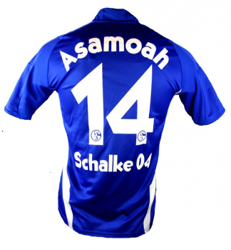 Adidas FC Schalke 04 jersey 14 Gerald Asamoah 2008/09 Gazprom blue home men's S