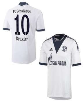 Adidas FC Schalke 04 Trikot 10 Julian Draxler 2013/14 Gazprom weiß retro look Neu Herren XL