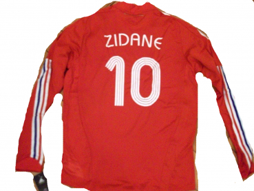 Adidas France jersey 10 Zinedine Zidane WC 2006 red new Formotion longsleeve men's L