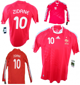 Adidas Frankreich Trikot 10 Zinedine Zidane WM 2006/2008 Rot Neu Formotion Langarm Herren L