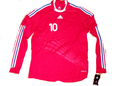 Adidas France jersey 10 Zinedine Zidane WC 2006 red new Formotion longsleeve men's L