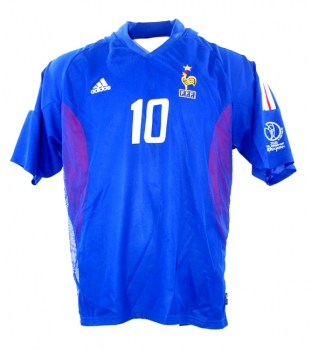 Preview: Adidas Frankreich Trikot 10 Zinedine Zidane WM 2002 Heim NEU Matchworn Herren XL