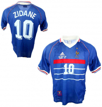 Adidas Frankreich Trikot 10 Zinedine Zidane WM 1998 heim blau Herren M oder XL