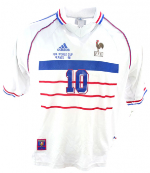 Adidas Francia camiseta 10 Zinedine Zidane copa del mundo 1998 blanco senor XS =164cm o XL