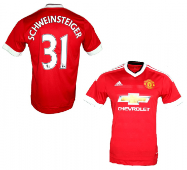Adidas Manchester United Trikot 31 Bastian Schweinsteiger 2015/16 Chevrolet Heim Herren 2XL/XXL