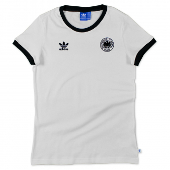 Adidas Originals Deutschland Trikot WM 1974 Weltmeister 74 DFB  T-Shirt weiß Damen D = 36 = S oder 40 M