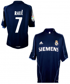 Adidas Real Madrid Trikot 7 Raul 2005/2006 auswärts Siemens Matchworn Herren XL