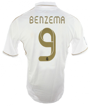 Preview: Adidas Real Madrid Trikot 9 Karim Benzema 2011/12 Weiß Gold Bwin Herren XL
