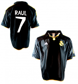 Adidas Real Madrid Trikot 7 Raul 1999/01 Ohne sponsor statt Teka CL Schwarz Herren XL