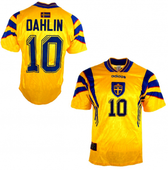 Adidas Schweden Trikot 10 Martin Dahlin 1996 -1998 Gelb Heim Herren M oder XL