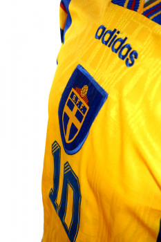 Adidas Schweden Trikot 10 Martin Dahlin 1996 -1998 Gelb Heim Herren M oder XL