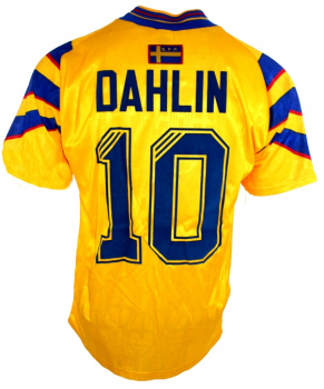 Adidas Schweden Trikot 10 Martin Dahlin 1996 -1998 Gelb Heim Herren M oder XL