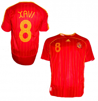 Adidas Spanien Trikot 8 Xavi WM 2006 Heim Rot Herren L