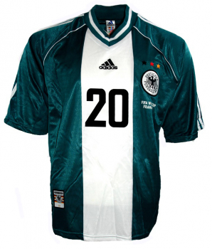 Adidas Deutschland Trikot 20 Oliver Bierhoff WM 1998 Match worn Neu Grün Herren L