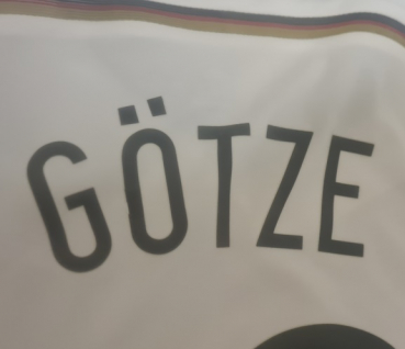 Adidas Germany jersey 19 Mario Götze World Cup 2014 home final 1:0 patch white men's XL