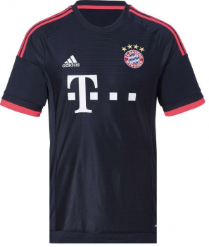 Adidas FC Bayern München Trikot 25 Thomas Müller 2015/16 auswärts dunkelblau/pink Herren M oder L