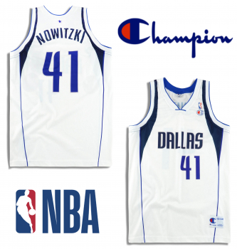 Champion Dallas Mavericks Trikot 41 Dirk Nowitzki Mavs NBA Weiß Herren S/M/L/XL/XXL