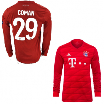 Adidas FC Bayern München Trikot 29 Kingsley Coman 2019/20 langarm T-com heim rot Herren XXL / 2XL