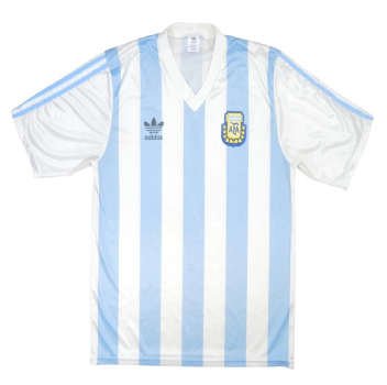 Adidas Argentinien Trikot 10 Diego Maradona WM 1990 weiß blau Herren L = UK 42" - 44"