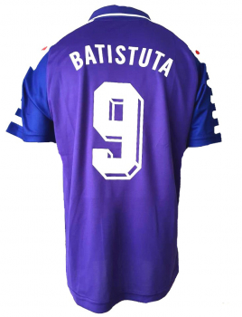 Fila A.C. Florenz Trikot 9 Gabriel Batistuta 1998/99 Batigol Nintendo Blau Neu Herren S/M/L/XL