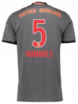 Adidas FC Bayern München Trikot 5 Mats Hummels 2016/17 Auswärts grau 3rd Herren L