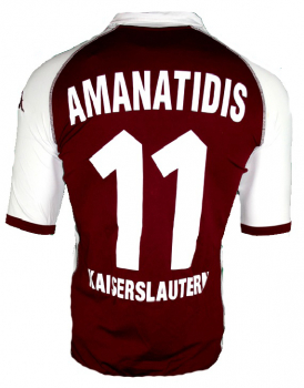 Kappa 1. FC Kaiserslautern camiseta 11 Ioannis Amanatidis 2004/05 rojo-blanco senor L