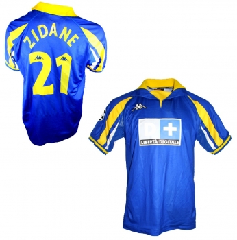 Kappa Juventus Turin Trikot 21 Zinédine Zidane CL Auswärts Blau Herren L