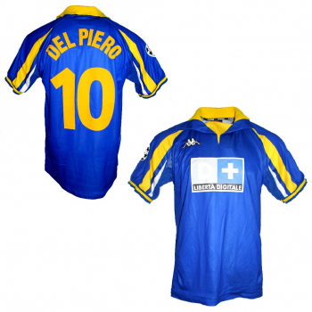 Kappa Juventus Turin Trikot 10 Alessandro Del Piero 1998/99 CL Auswärts Blau Herren L