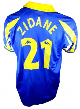Kappa Juventus Turin jersey 21 Zinédine Zidane 1998/99 CL away blue men's L