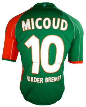 Kappa SV Werder Bremen Trikot 10 Johan Micoud 2004/05 Papagei Kik Grün/Orange Herren XL (B-Ware)